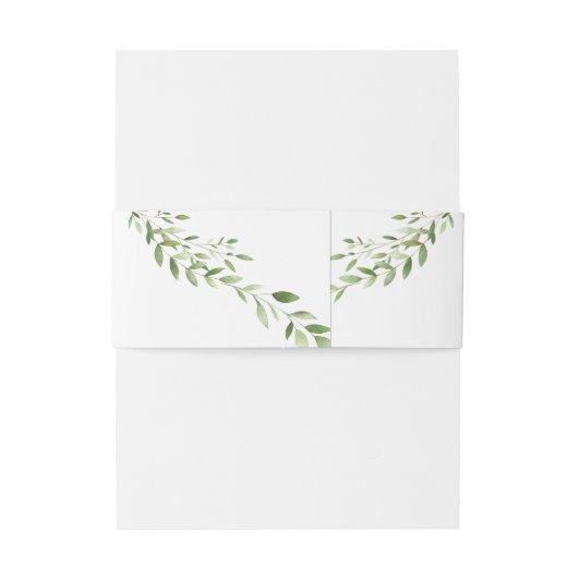 Gold Greenery: de bruiloft van de uitnodigingsbuik Uitnodigingen Wikkel (Achterkant Voorbeeld)