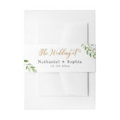 Gold Greenery: de bruiloft van de uitnodigingsbuik Uitnodigingen Wikkel (Voorkant Voorbeeld)