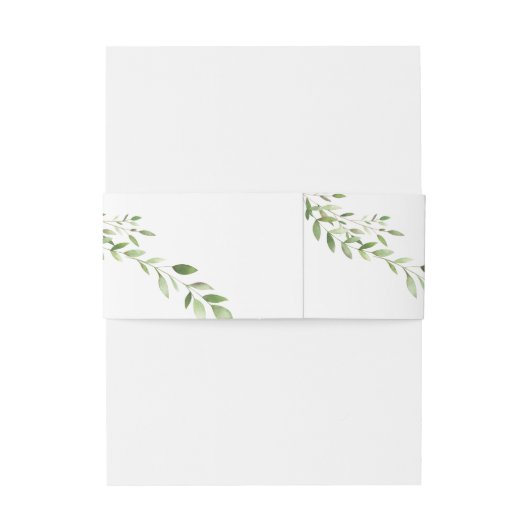 Gold Greenery: de bruiloft van de uitnodigingsbuik Uitnodigingen Wikkel (Achterkant Voorbeeld)