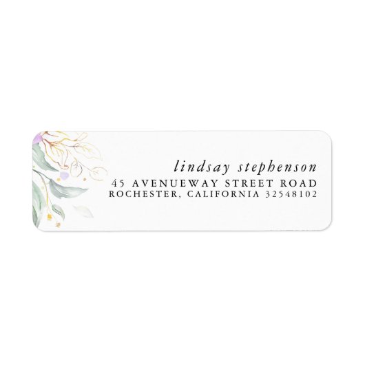 Gold Greenery Elegant modern label (Voorkant)