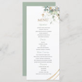 Gold Greenery Eucalyptus Boy Baptism Menu (Voorkant / Achterkant)
