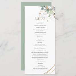 Gold Greenery Eucalyptus Boy Baptism Menu