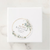 Gold Greenery Eucalyptus Boy Baptisme Bedankjes Labels (In situ)