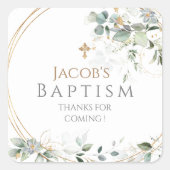 Gold Greenery Eucalyptus Square Sticker (Voorkant)