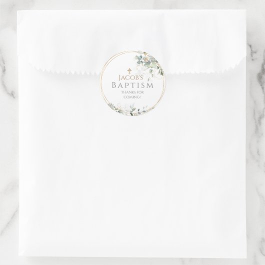 Gold Greenery Eucalyptus Square Sticker (Tas)