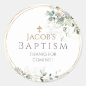 Gold Greenery Eucalyptus Square Sticker (Voorkant)