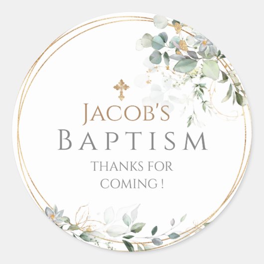 Gold Greenery Eucalyptus Square Sticker (Voorkant)