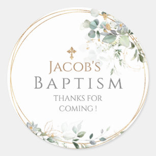 Gold Greenery Eucalyptus Square Sticker