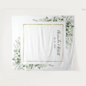 Gold Greenery Eucalyptus Weddenschap Tapestry Wandkleed (Voorkant (horizontaal))