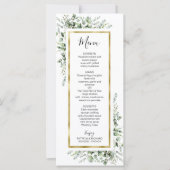 Gold Greenery Eucalyptus Wedding Menu (Voorkant)