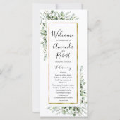 Gold Greenery Eucalyptus Wedding Programme (Voorkant)