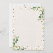 Gold Greenery Graduation Party Invite Kaart (Achterkant)