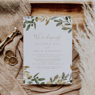 Gold Greenery Herfst Elopement Kaart