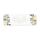 Gold Greenery Herfst Return Address Label (Voorkant)