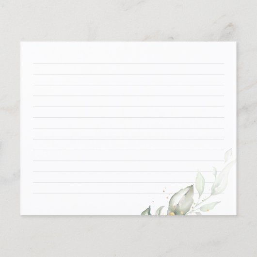 Gold Greenery laat Vrijgezellenfeest-ontvangstkaar (Achterkant)