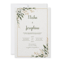 Gold Greenery Minimalist Leaf Lijst Wedding