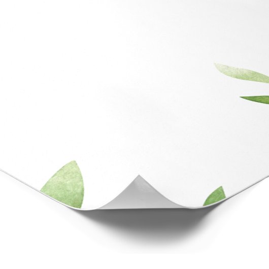 Gold Greenery Right Directional Wedding Welkom Poster (Hoek)