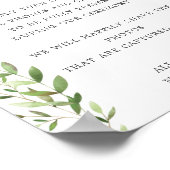 Gold Greenery Unplugged Wedding Sign Poster (Hoek)