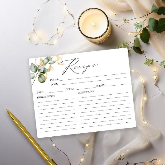 Gold Greenery Vrijgezellenfeest Recipe Kaarten