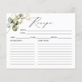 Gold Greenery Vrijgezellenfeest Recipe Kaarten (Voorkant)