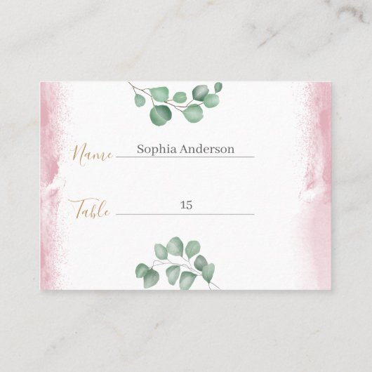 Gold Greenery Watercolor Charity Donation  Plaatskaartje (Achterkant)