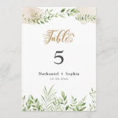 Gold Greenery Waterverf 5x7" Tafelnummer (Achterkant)