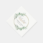 Gold Greenery Waterverf bruiloft Servet (Hoek)