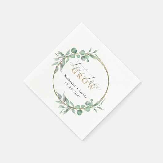 Gold Greenery Waterverf bruiloft Servet (Hoek)