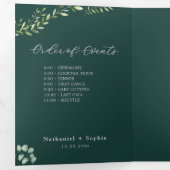 Gold Greenery Waterverf Drievoudige tafel Nummer T Drieluik Programma (Binnenzijde eerst)