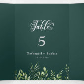 Gold Greenery Waterverf Drievoudige tafel Nummer T Drieluik Programma (Binnenkant midden)