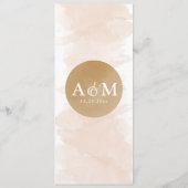 Gold Greenery Waterverf Trouwdiner Menu (Achterkant)