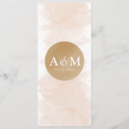 Gold Greenery Waterverf Trouwdiner Menu (Achterkant)