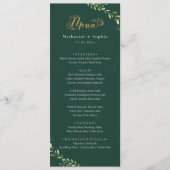 Gold Greenery Waterverf Trouwdiner Menu (Voorkant)