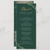 Gold Greenery Waterverf Trouwdiner Menu (Voorkant / Achterkant)