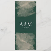 Gold Greenery Waterverf Trouwdiner Menu (Achterkant)