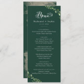 Gold Greenery Waterverf Trouwdiner Menu (Voorkant / Achterkant)