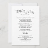 Gold Greenery Waterverf Wedding Ceremony Program Kaart (Achterkant)