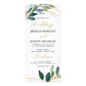 Gold Greenery Wedding Program - Ceremony Program Reclamekaart (Voorkant)