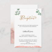Gold Greenery Wedding Receptie Insert Kaart (Voorkant / Achterkant)