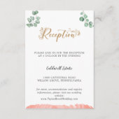 Gold Greenery Wedding Receptie Insert Kaart (Voorkant)