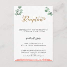 Gold Greenery Wedding Receptie Insert Kaart