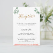 Gold Greenery Wedding Receptie Insert Kaart (Staand voorkant)