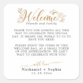 Gold Greenery Wedding Welkom Plein Sticker (Voorkant)