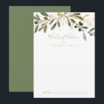 Gold Greenery Wedding Words of Wisdom Advice Kaart<br><div class="desc">Deze gouden grove trouwwoorden van wijsheidsadviezen zijn perfect voor een moderne bruiloft. Het ontwerp is kenmerkend voor artistiek groen en goudblad. Deze kaarten zijn perfect voor een bruiloft, vrijgezellenfeest, baby shower, graduatiedag en nog veel meer. Pas de kaarten aan met de namen van de bruid en de bruidegom, ouders-aan-zijn of...</div>