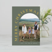 Gold Greeting Holiday Arch Folie Uitnodiging (Staand Voorkant)