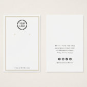 Gold-grenzen, aangepast wit oorscherm voor logo visitekaartje (Voorkant /achterkant)