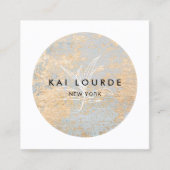 Gold Grey Abstract Circle Square Visitekaartje (Voorkant)