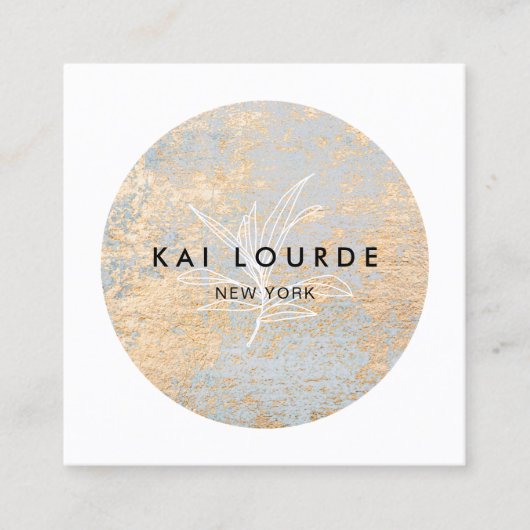 Gold Grey Abstract Circle Square Visitekaartje (Voorkant)