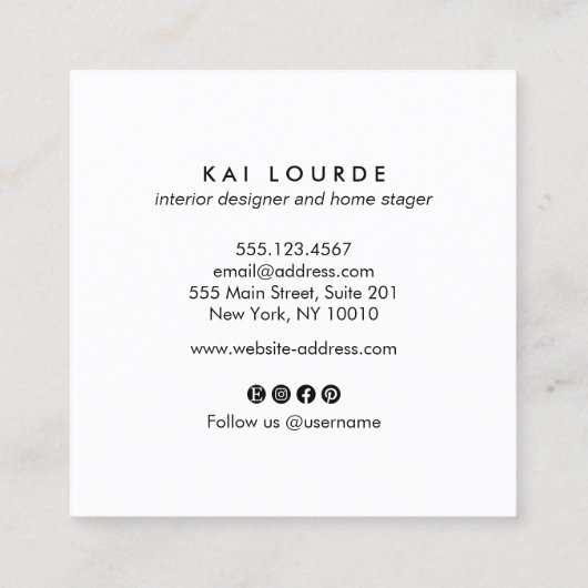 Gold Grey Abstract Circle Square Visitekaartje (Achterkant)