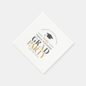 Gold Grey Afstudeerder Party Retro Typografie Servet (Hoek)